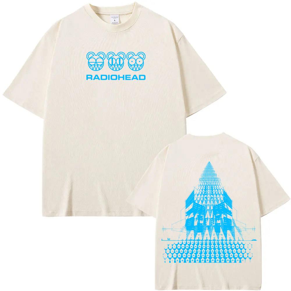 Radiohead band  tour T-Shirt New High Quality Album Tee-shirt Sleeve 100%cotton Gothic Tshirt Round Neck Summer Ropa Hombre