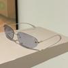Солнцезащитные очки Y2k без оправы женские Новая мода Кошачий глаз Повседневные Декоративные Очки Модные Стильные Винтажные Дизайнерские Солнцезащитные очки