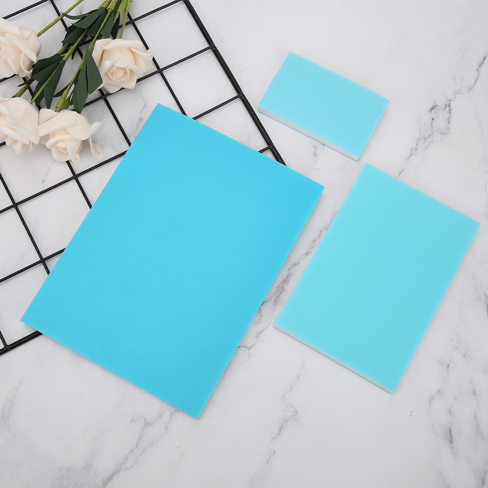 Трехслойный резиновый блок для штамповки, гравировки, резьбы, блок из ПВХ-резины, синий, белый, синий