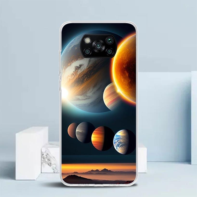 Earth Stars Space Phone Case For Xiaomi Poco F7 Ultra X5 X6 X7 Pro M7 Redmi 15C 15 13C 13 12C 12 10C 10 10A 9 9C 9A 9T Cover Poc