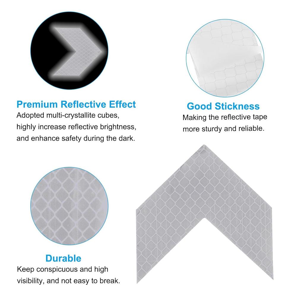 PATIKIL Reflective Stickers, 30 Pcs Safety High Visibility Reflective Sticker Waterproof Driveway Reflectors for Bicycle, Motorcycle, Fluorescent