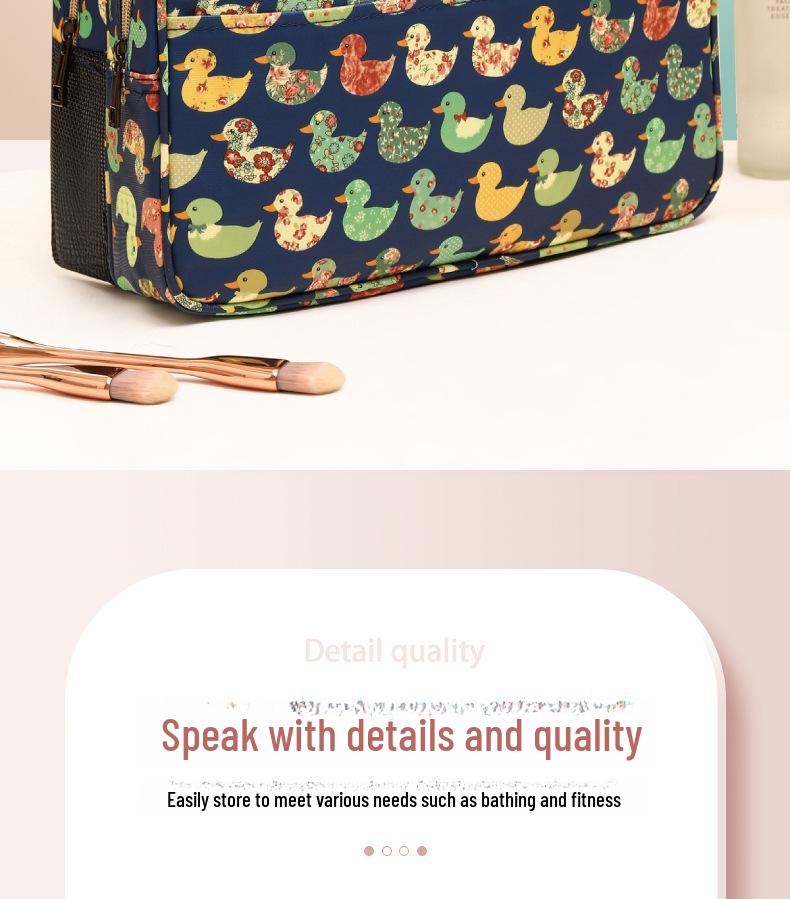 Большая вместительная водонепроницаемая косметичка и туалетные принадлежности с рисунком, с разделением для влажного и сухого хранения и утепленной подкладкой