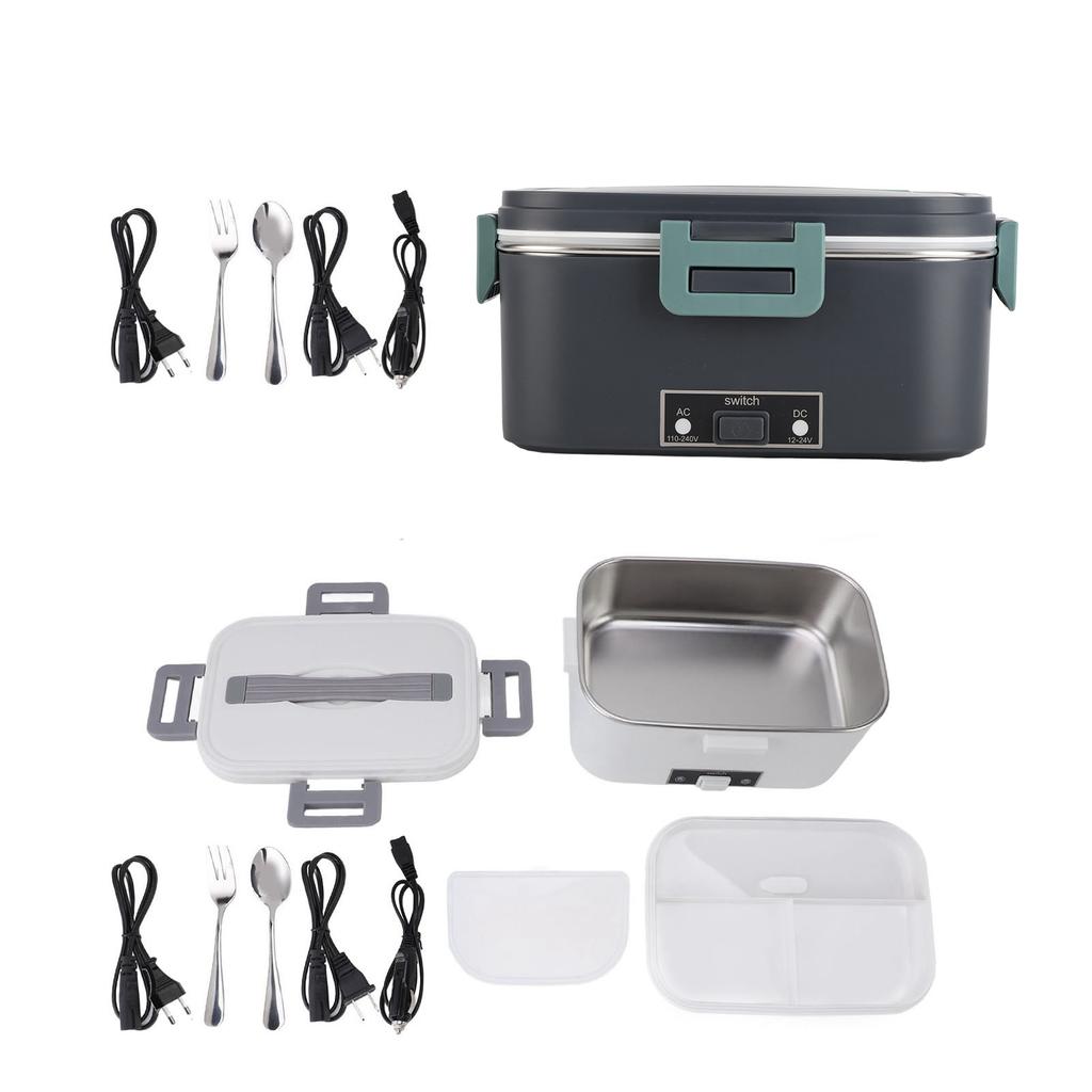 Электрический ланч-бокс 1,8 л с циркуляцией воздуха на 360 градусов, подогрев, вкладыш из нержавеющей стали SUS304, можно мыть в посудомоечной машине, портативный ланч-бокс