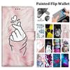 Чехол Love с нарисованными пальцами для Samsung Galaxy M02 M12 A12 A13 A22 A23 A21s A31 A32 A41 A33 5g, кожаный флип-чехол для карт с подставкой, чехол для книги