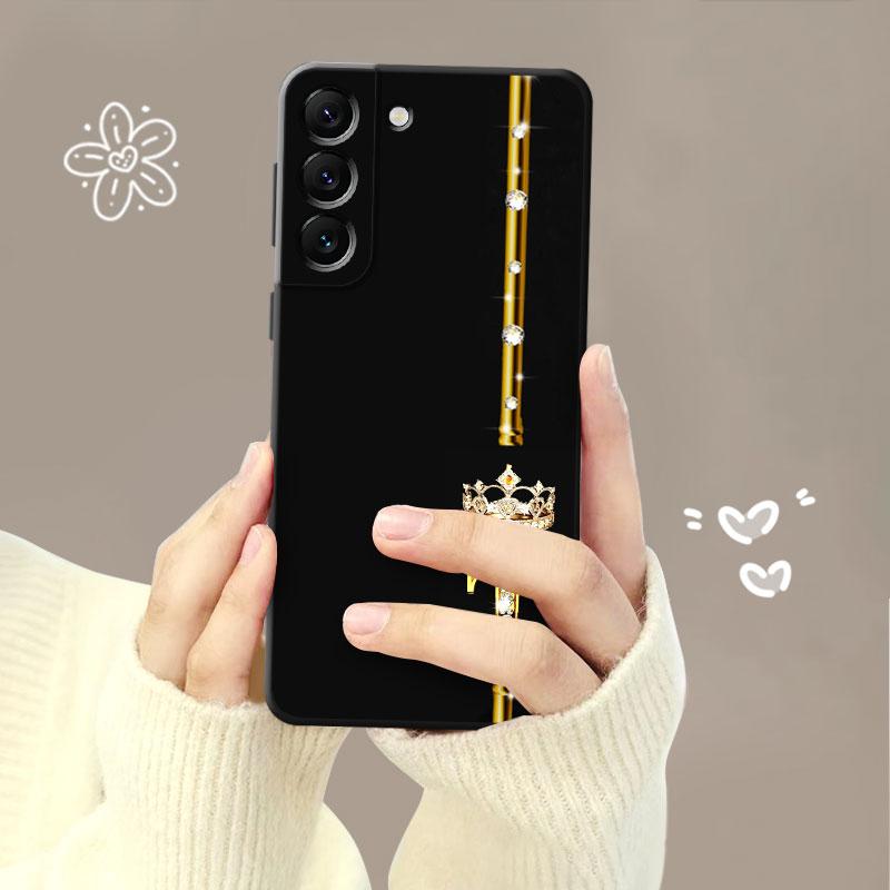 Чехол для телефона Samsung Galaxy S23 S22 S21 S20 Fe Ultra S10 S9 S8 Plus Note 20ultra 10plus, чехол с бриллиантовой короной, королевой, королем, буквой