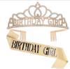 BIRTHDAY QUEEN GIRL Girl Birthday Crown Etiquette Party Supplies Rhinestone Hair Accessories