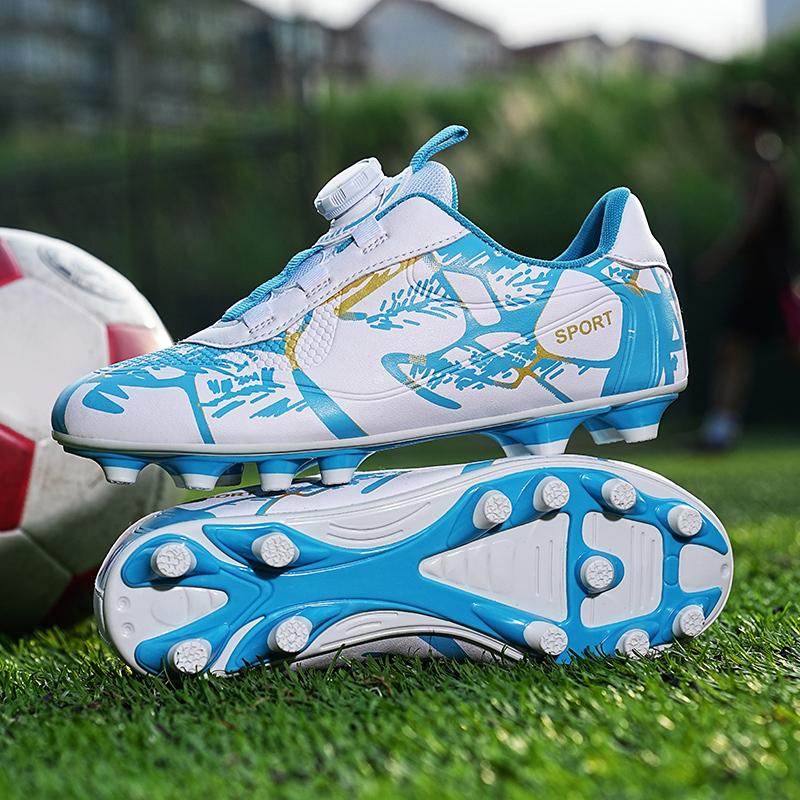 28-39 школьные новые детские футбольные бутсы с вращающейся пряжкой и шипами, футбольные бутсы для детей