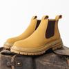 Желтые мужские ботинки, кожаные ботильоны, роскошные брендовые мужские ботинки челси, повседневная обувь для мужчин, высококачественная обувь для отдыха на платформе