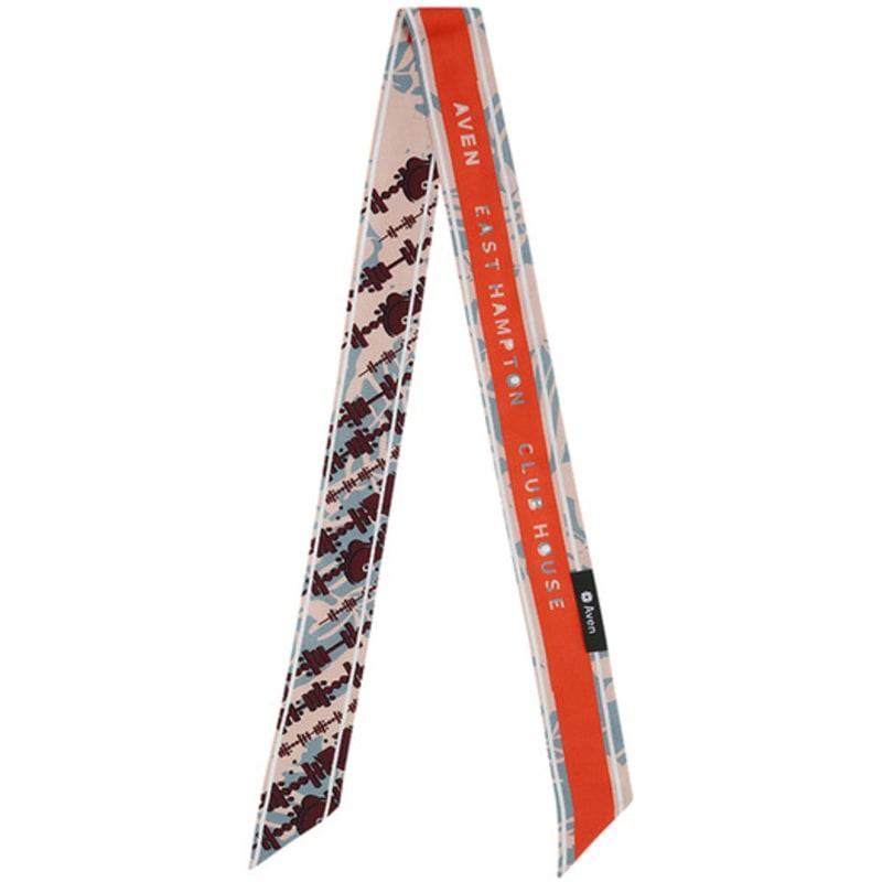 Aven Flower Collage Tie Scarf Orange