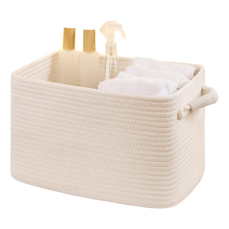 Очень большая плетёная хлопковая корзина для хранения - Складная корзина для белья для ежедневного использования