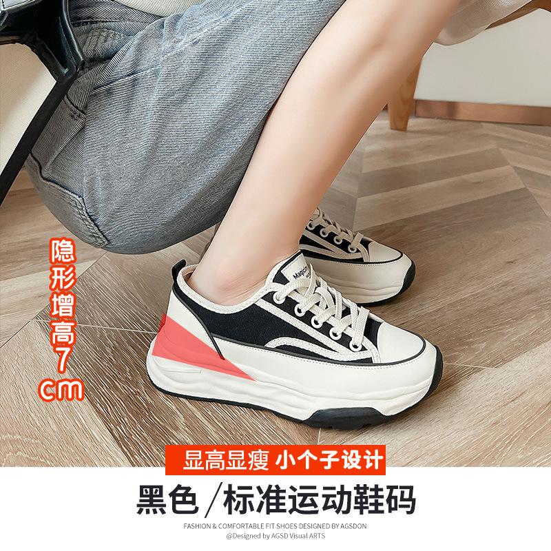 Холщовые туфли женские на платформе туфли Форреста Гампа маленький ароматный ветер женские туфли новые весенне-осенние для отдыха и спорта маленькие белые туфли маффин