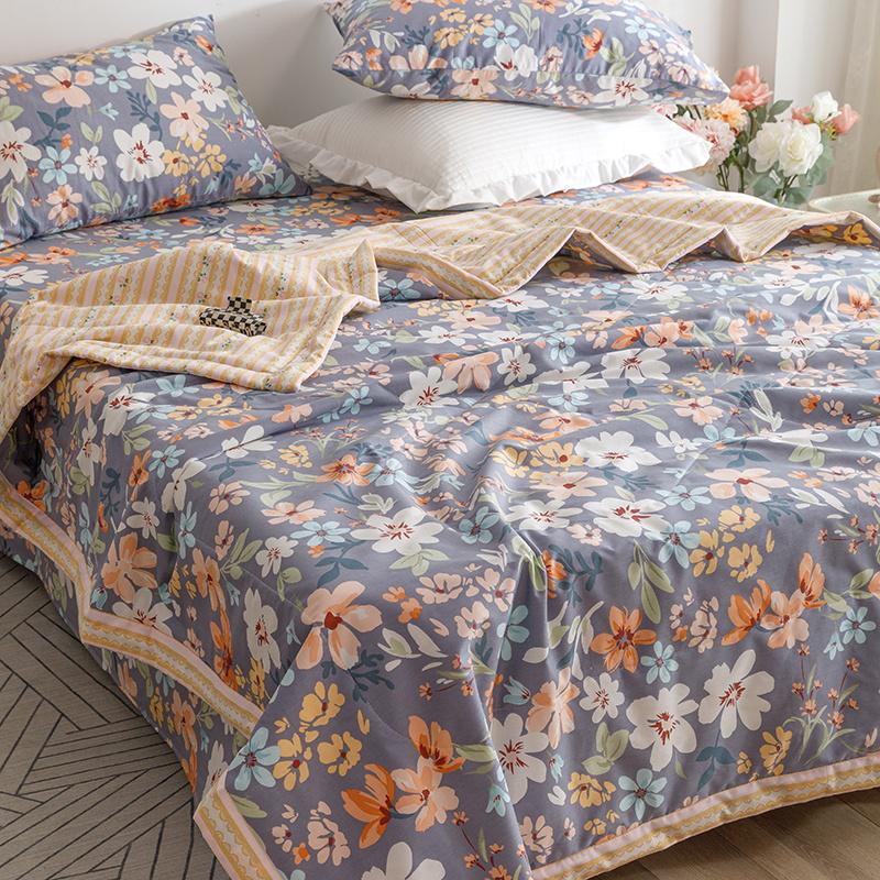 Svetanya Cartoon Pastoral Summer Air Conditioning Quilt Stitching Throws Blanket Cotton Twin Queen Size (no Pillowcase)