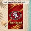 Beach TowelSan Francisco 49ers Custom Name Text Personalized Soft Towel for Beach Pool Indoor Home Decor Gift