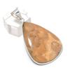 Подвеска из серебра 925 пробы с драгоценным камнем из окаменелого коралла, 2,01 дюйма E2Q24