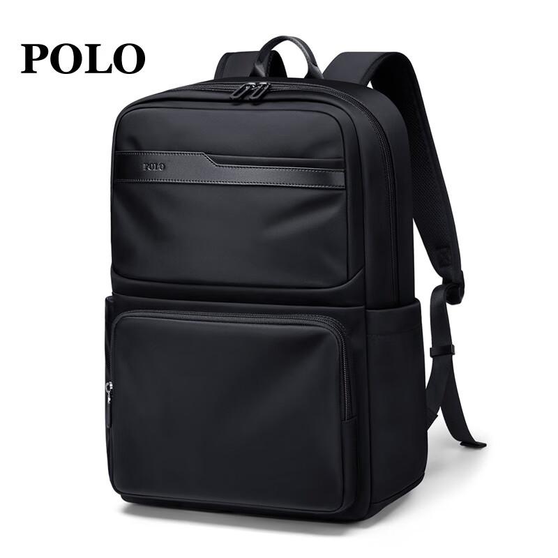 POLO Travel Backpack, Large Capacity, 16-Inch Laptop Bag, Business Trip, Black