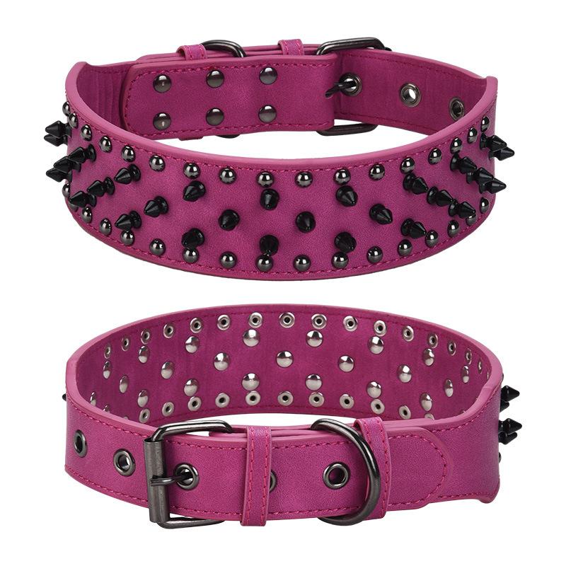 Pet Collar Large Dog Punk Rivet Collar Anti Bite Spike Leather Dog Collar