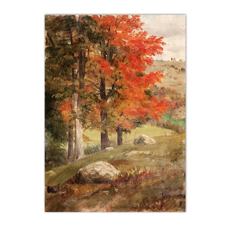 Canvas Painting Autumn Scenery Leaf Poster Print Nordic Wall Pictures Living Room Home Decor Hello Pumpkin Art