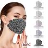 30PCS Adults Daily Beautiful Lace Prints 4-Layer Mask Disposable Face Mask