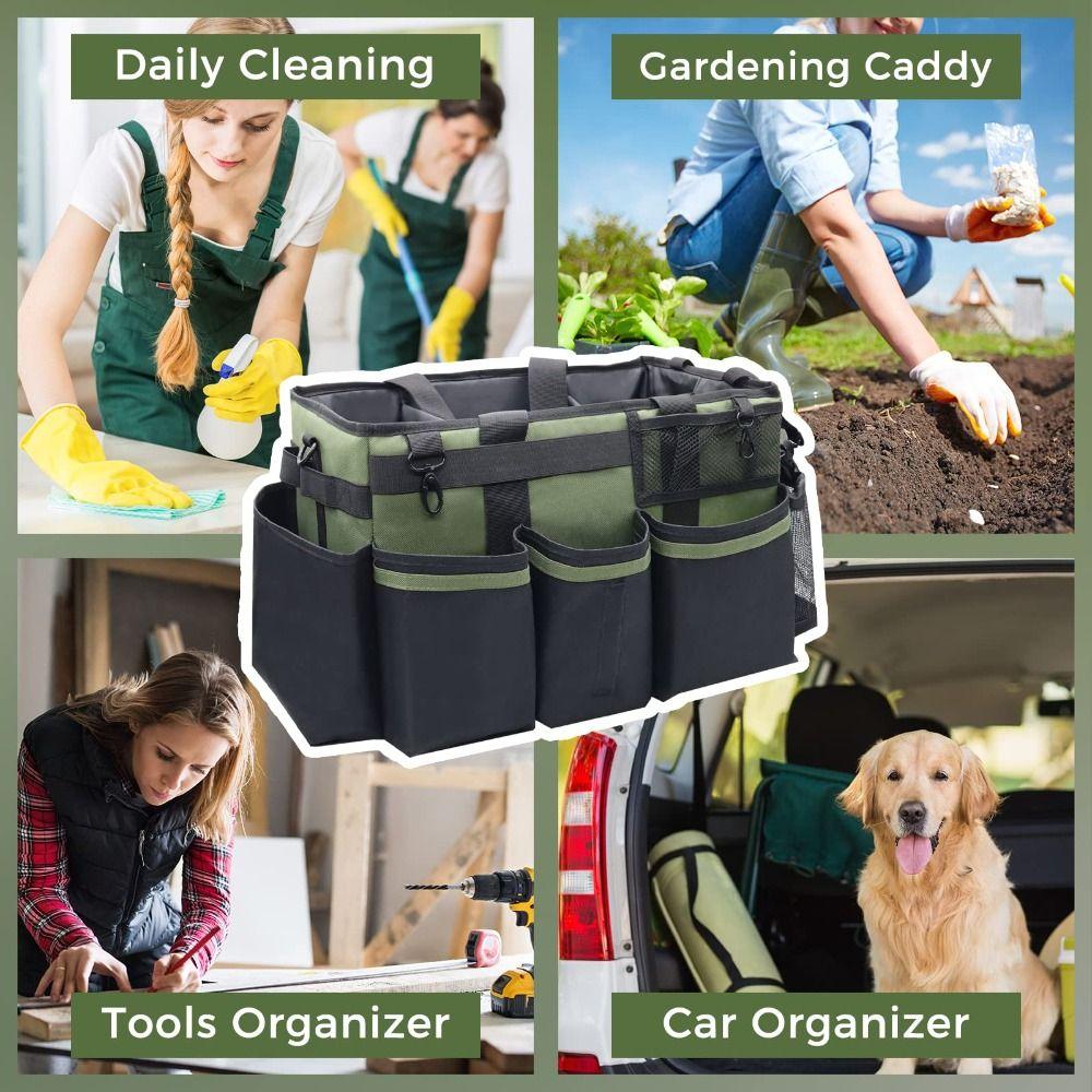 Wear-Resistant Tool Organizer Bag 4 Foldable Dividers Cleaning Tools Storage Bag  Housekeepers