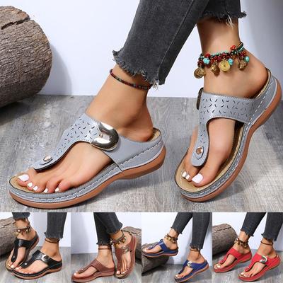 2022 Летние женские тапочки Босоножки на танкетке Шлепанцы Пляжные сандалии Уличные тапочки на платформе Pantoufle De Plage