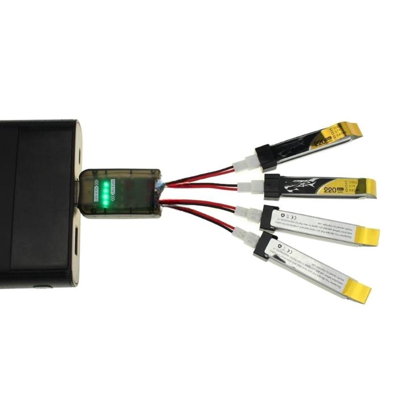 4-слотовый USB-адаптер для зарядки аккумуляторов для V911 1S 3,7 В/3,8 В LiPo/LiHV с идентификацией и множественной защитой