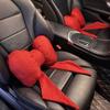 Ribbon Bow Ribbon Bow Car Neck Pillow Linen Linen Bow Car Headrest   Car Seat
