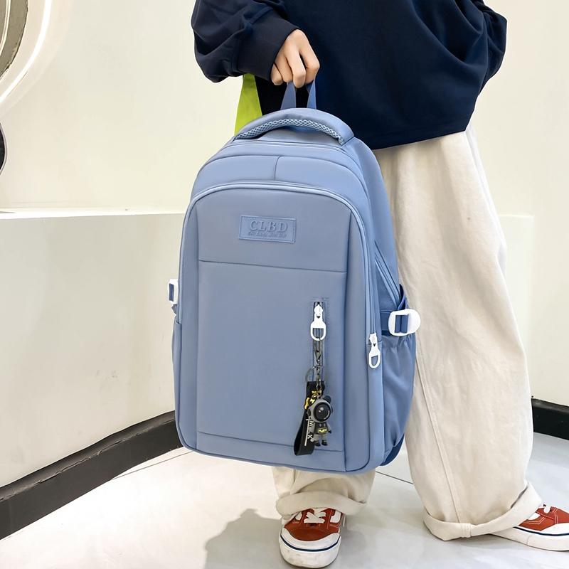 Школьный рюкзак для младших и старших школьников, рюкзак большой емкости, однотонный рюкзак