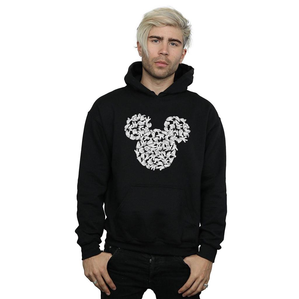 Disney Mens Mickey Mouse Head Of Hands Hoodie