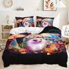 3D Magic Mushroom Series Bedding Set Forest Plant Duvet Cover Pillow Case 2/3 Pieces AU180 * 210 Full Size Quick Drying Zipper Soft Home Textile
