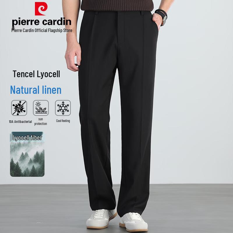 Pierre Cardin Мужские повседневные брюки свободного кроя, прямые, широкие, из смесовой ткани с лиоцеллом