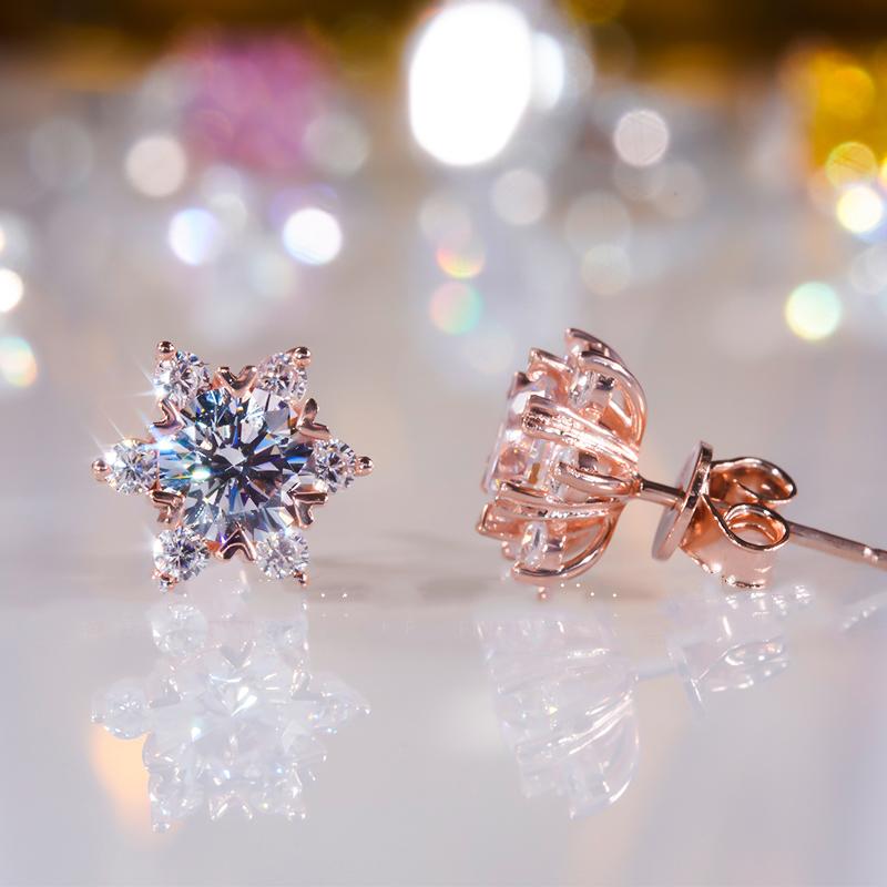 Изысканные крошечные серьги-гвоздики для женщин, изысканные серьги-снежинки для свадьбы, помолвки, вечеринки, ювелирные изделия, подарки