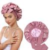 Double-Layer Satin Sleep Cap with Bow, High-Elastic Wide Brim, Women's Hair Scarf Cap