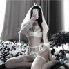 Bikini Anime Costume Wedding Dress Lolita Bra Panty Babydoll with Veil Gloves Sexy Lingeries Sets Bride Uniform Cosplay Costume Bra Panties Set