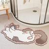 Мультяшный диатомовый коврик для двери, коврик для ног у двери в ванную, быстросохнущий впитывающий воду нескользящий коврик для душевой комнаты