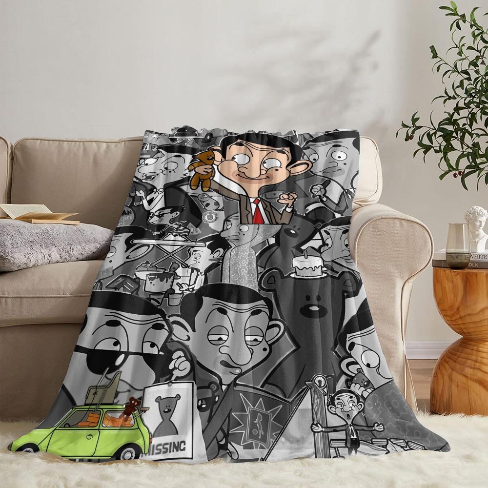 GUOYU Blanket MMr BBeans Throw Soft Flannel Throw Summer Blanket Lightweight Cozy Nap Blanket For Sofa Bed Travel
