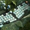 Magic Summer Keycap Moa Mint Green Keycap Fresh Pbt Rounded 131Keys Keycaps Split Space Bar Alice Layout Keycaps
