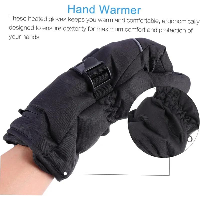 1 Pair Warm Cycling Gloves Motorcycle Heated Gloves Heated Ski Gloves Fishing Camping Mittens Winter Outdoor Accessories
