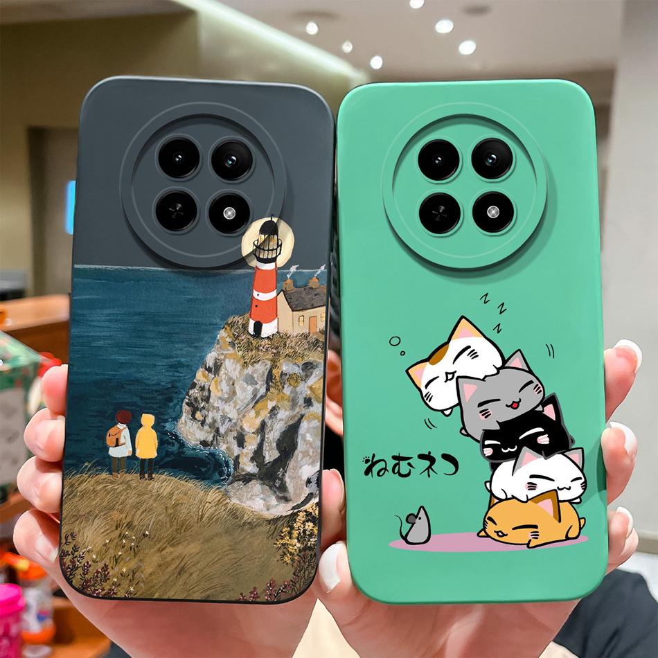 For OPPO Realme 12X 5G Phone Cases Cartoon Liquid Silicone Full Coverage Anti Drop Shell For Realme12 X Back Covers Bumper Funda