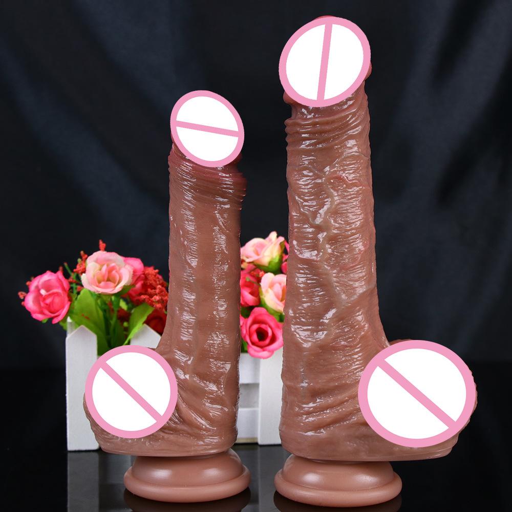 Двухслойный силиконовый имитирующий пенис для взрослых и женщин, вставка в секс-игрушку мастурбатора