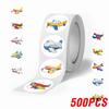 100-500pcs Round Airplane Sticker Kids Birthday Gifts Classroom Teacher Rewards Supplies Airplane Birthday Decorations Sticker