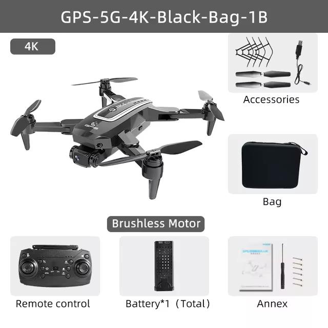 HJ38 Pro GPS Drone Professional 4K HD Camera Aerial Photography Aircraft WiFi Foldable Smart Positioning RC Quadcopter Children's Gif