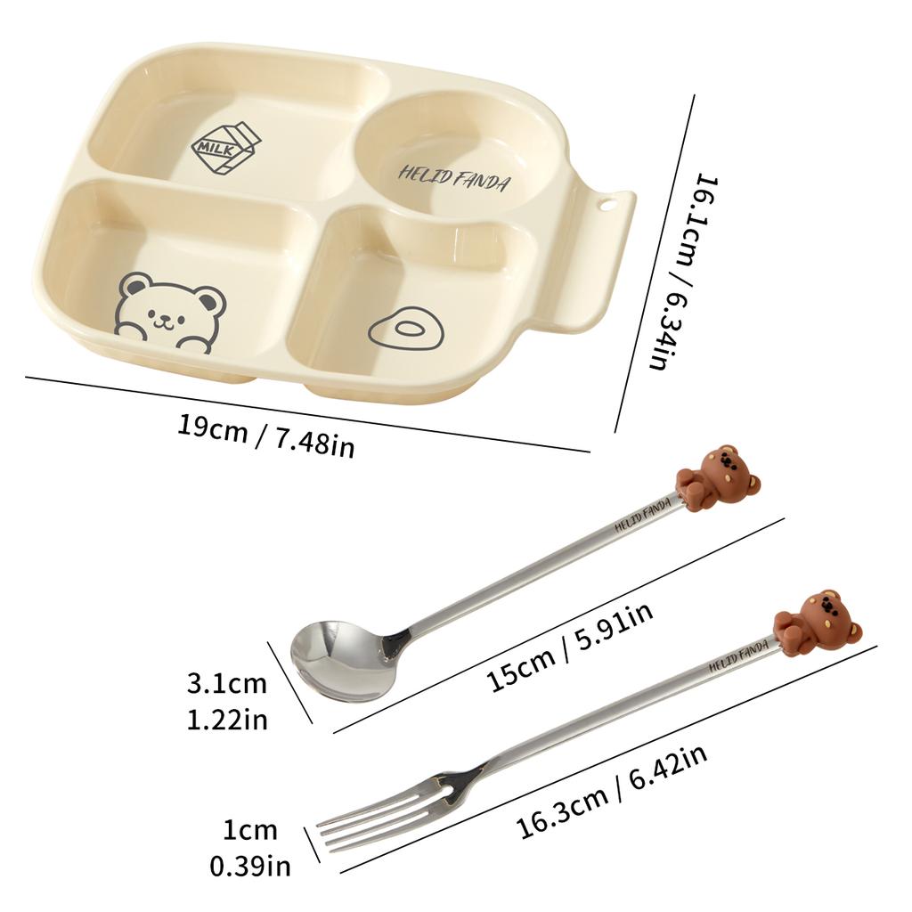 Квадратная пластиковая тарелка с разделителями для порционного управления едой, складная салатная тарелка, 4 отделения, для сжигания жира