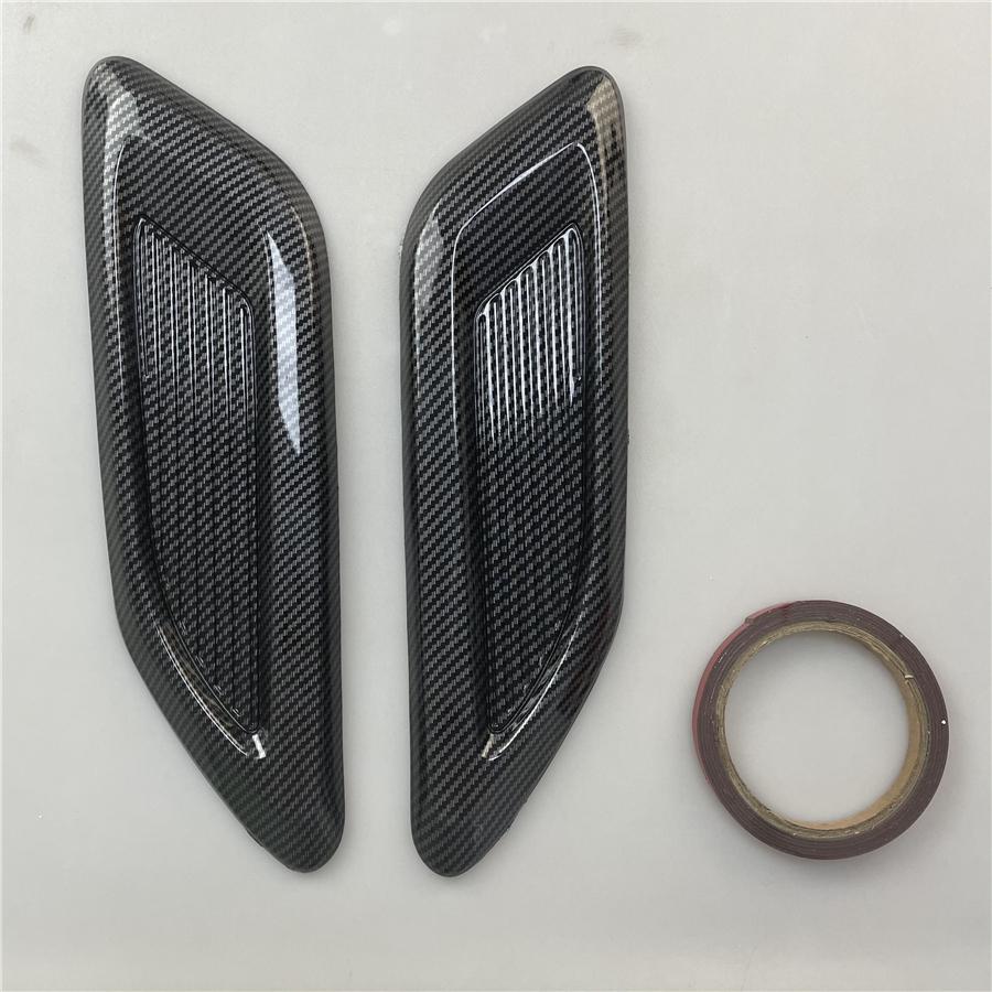 2x Universal Car Air Flow Intake Hood Scoop Vent Trim Carbon Fiber Style Cover
