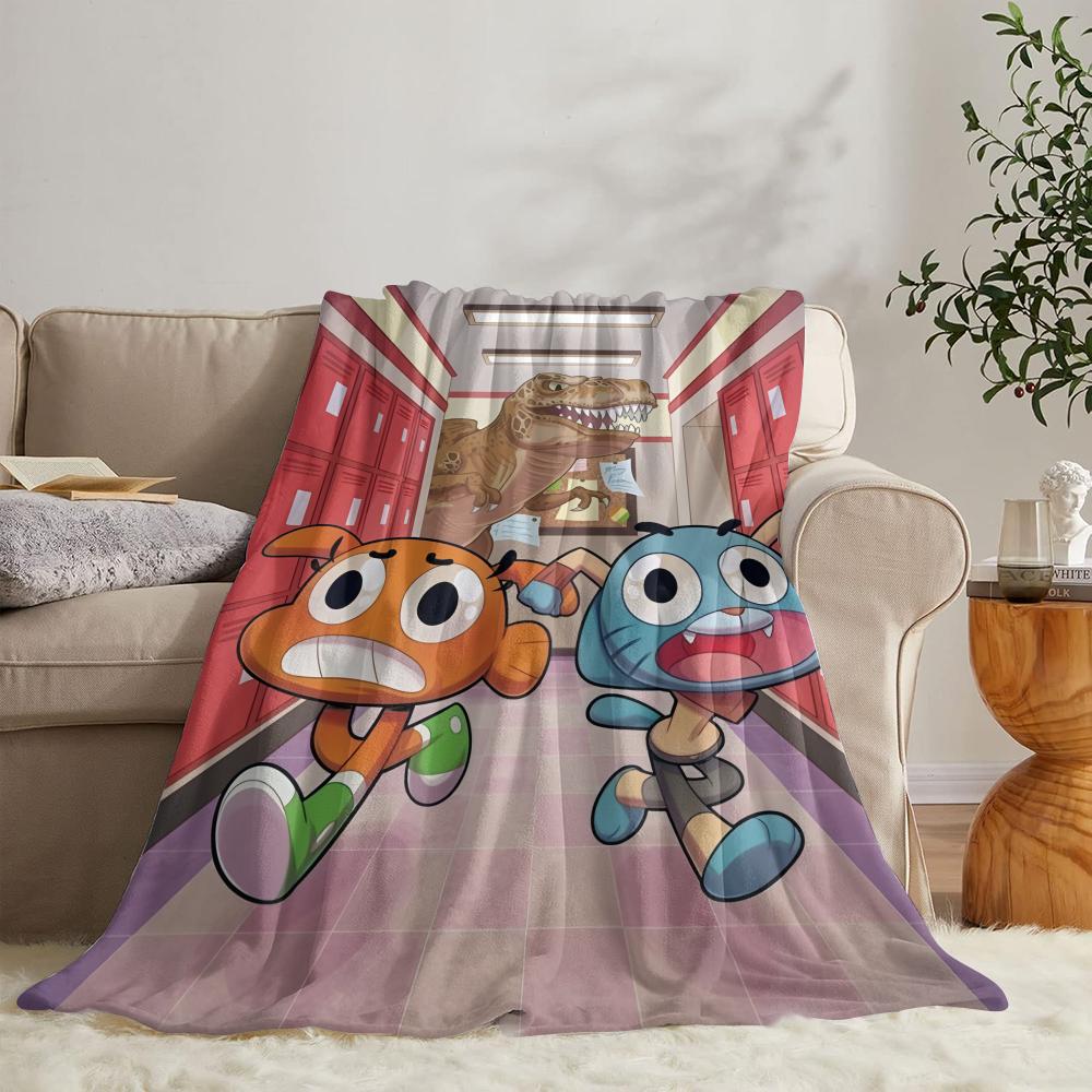 GUOYU Blanket The Aamazing World Of Gumballs Throw Soft Flannel Throw Summer Blanket Lightweight Cozy Nap Blanket for Sofa Bed Travel