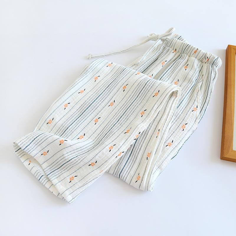 Весна Лето Женские Пижамы Хлопковые Штаны Женские Удобные Свободные Домашние Штаны Тонкие Брюки Карманы