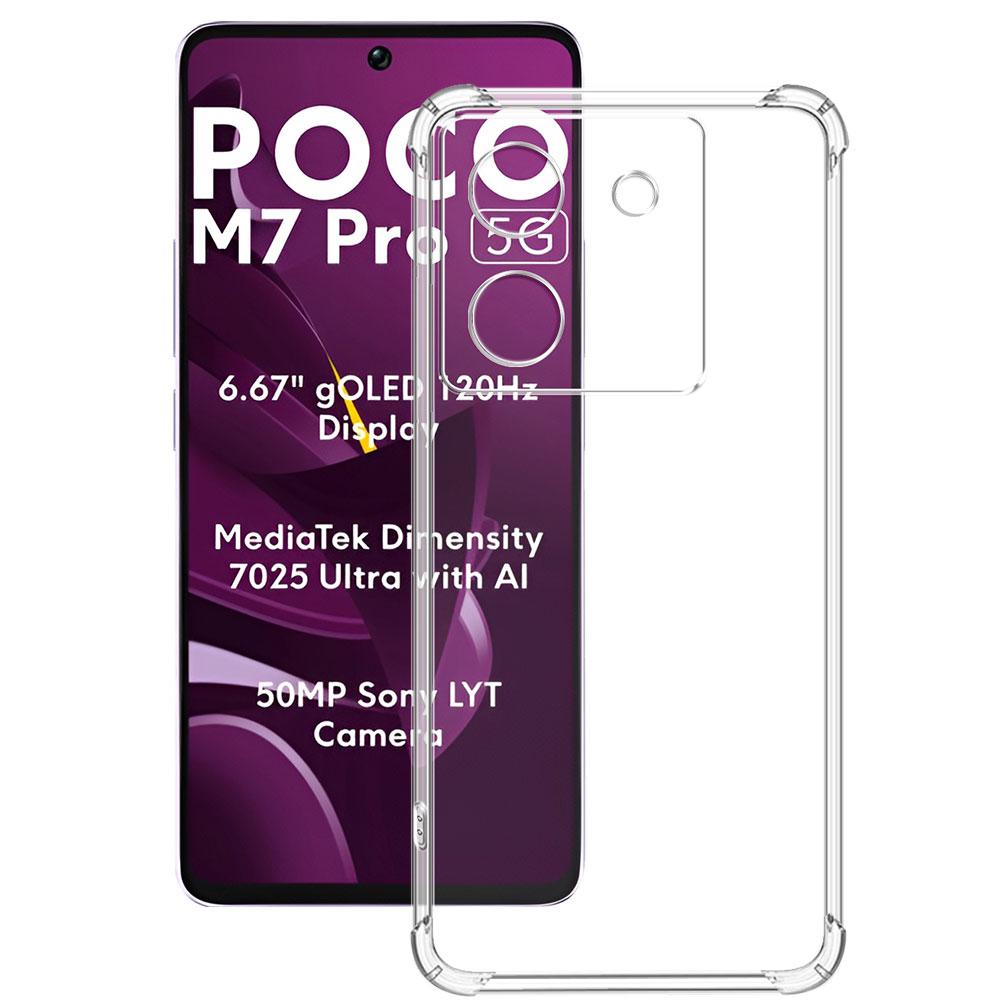Для Xiaomi Poco M7 Pro M7Pro 5G 2025 Чехол Прозрачный Силиконовый Мягкий Чехол для Телефона Для PocoM7Pro M 7 Ударопрочный Прозрачный Защитный Чехол