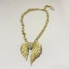 Exaggerated Retro Angel Wing Relief Wing Diamond Necklace Light Luxury High-End Feel Collarbone Chain Trendy Fashion Jewelry