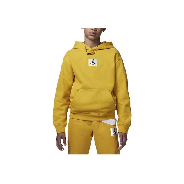 Jordan Essentials Brooklyn однотонный повседневный свитер с капюшоном с длинным рукавом Детская толстовка цвета охры FZ6403-765