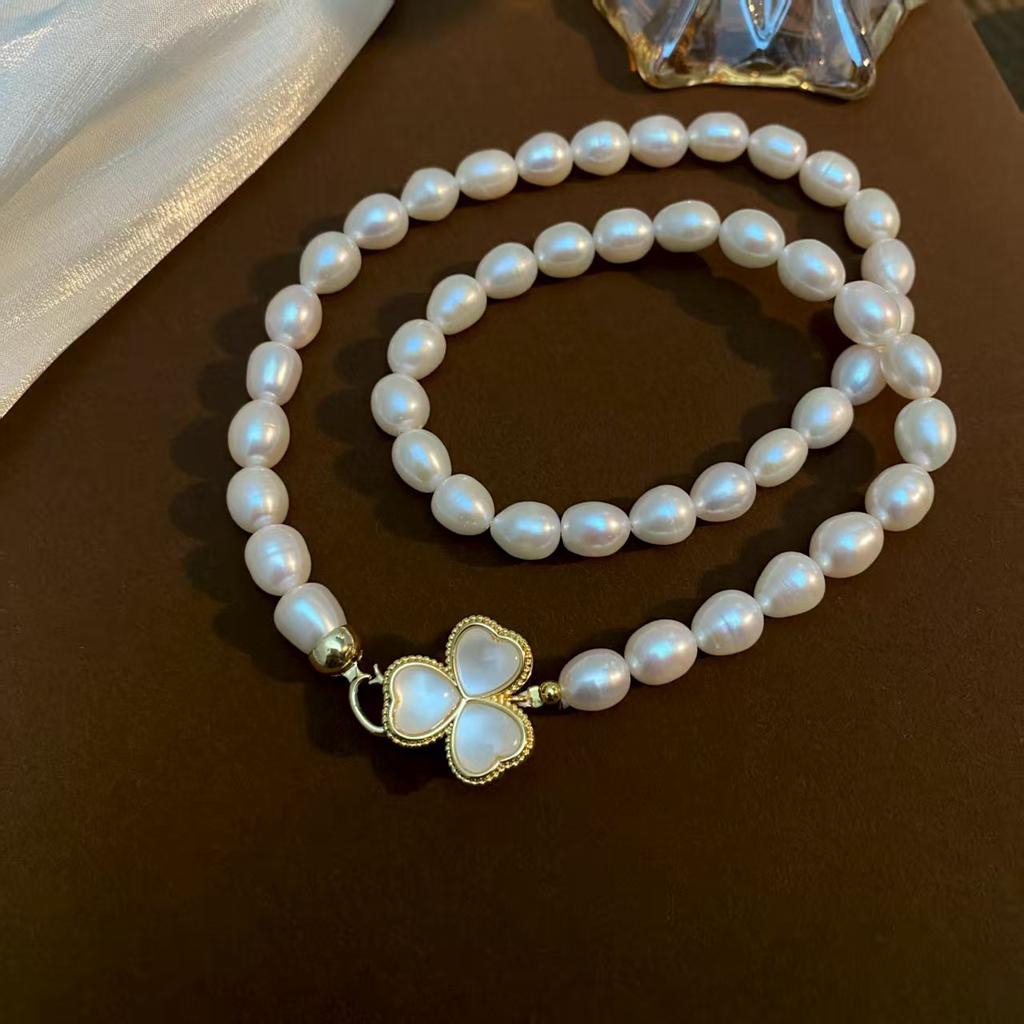 Новый Стиль Модный Счастливый Цветок Натуральный Пресноводный Жемчуг 14K Позолота Женское Колье-Чокер Рождественские Подарки Не Выцветает