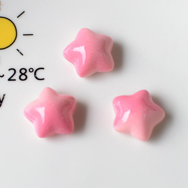 10 Pcs New Cartoon Sweet Gradient Color Love Pentagram Peach Heart Resin Scrapbook Diy Decorative Jewelry Accessories A83